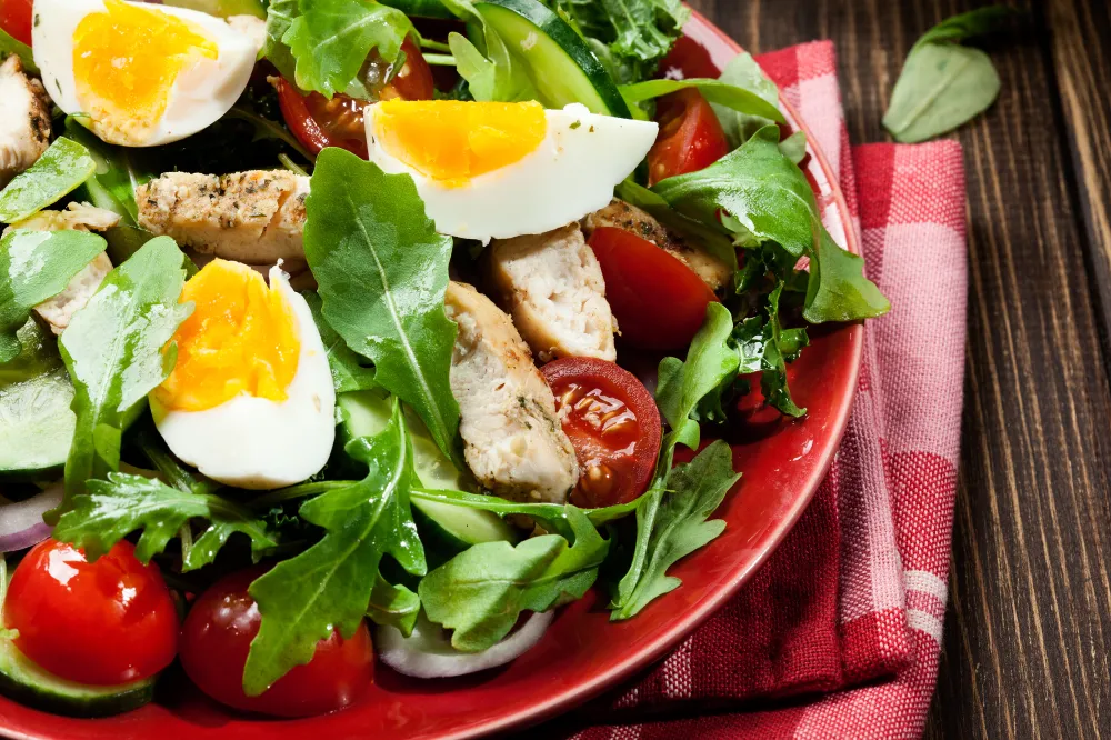 Oeufs doie en salade