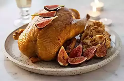 Oie rôtie aux figues fraîches et séchées