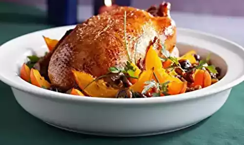 Oie rôtie aux marrons et potimarron