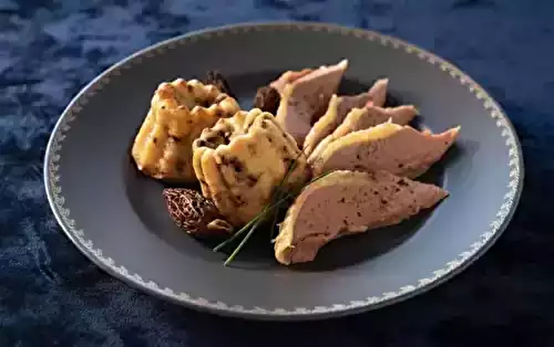 Oie rôtie et cannelés aux morilles et parmesan