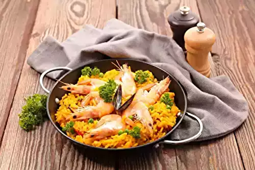 Paëlla de fruits de mer, chorizo et poulet au Cooking Chef