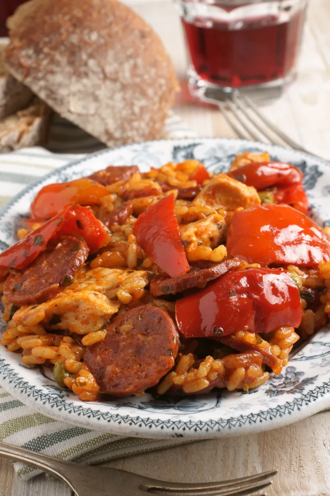 Paella rapide poulet chorizo