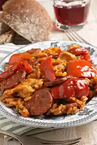 Paella rapide poulet chorizo