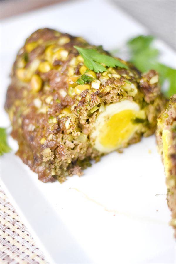 Pain de viande oeufs durs et pistaches