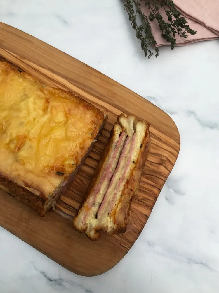 Pain perdu fromage et jambon