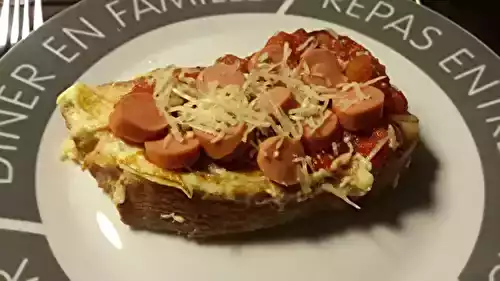 Pain perdu salé tomate saucisse