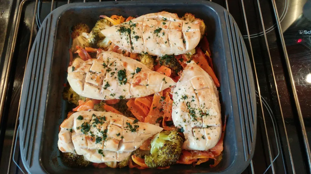 Papillote poulet carottes brocolis