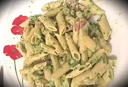 Pâtes au brocolis facon carbonara