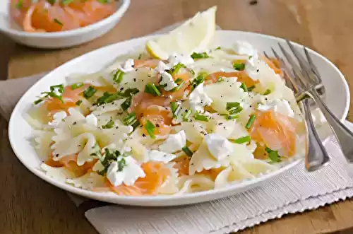 Pâtes au saumon fumé à la vince