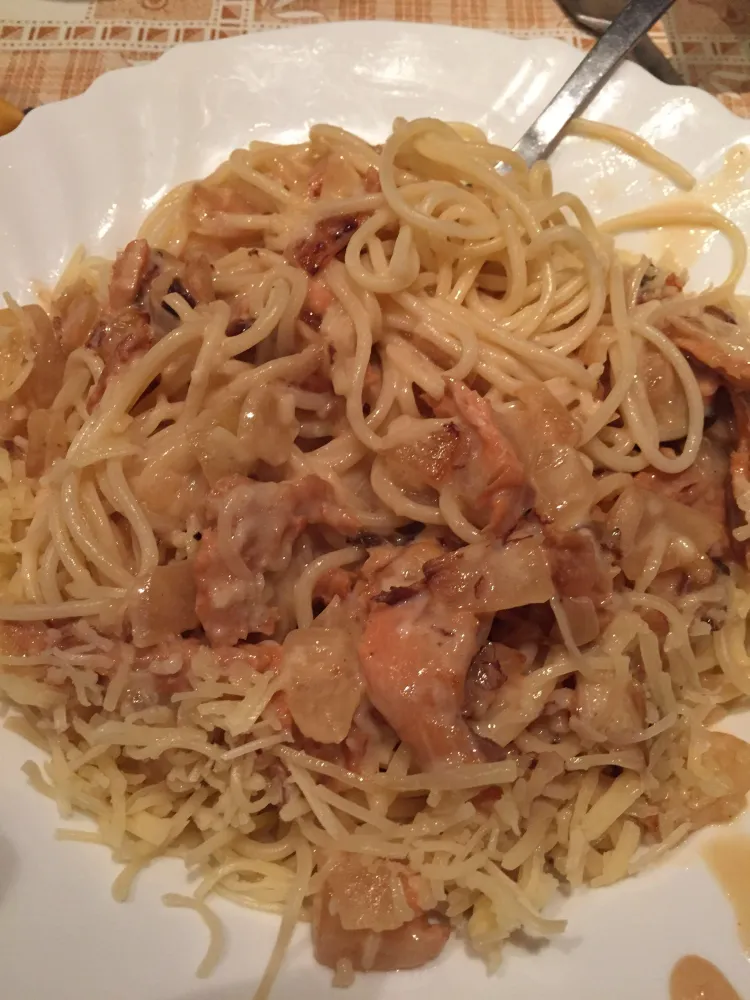 Pâtes au saumon fumé et à la roquette