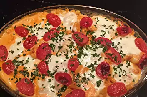 Pâtes au scampis et feta