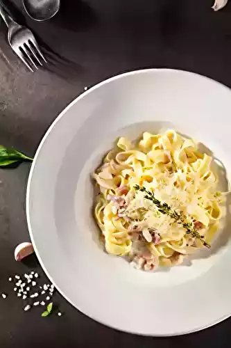 Pâtes carbonara à la dijonnaise