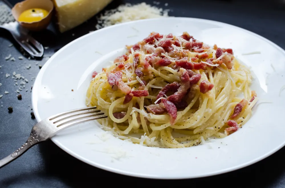 Pâtes carbonara au canard