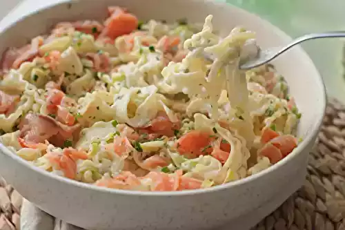 Pâtes crémeuses saumon et poireaux