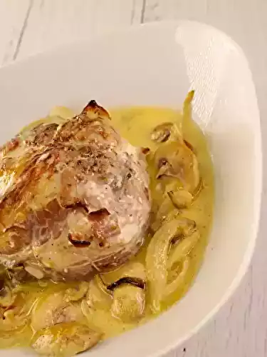 Paupiettes de porc à la crème et aux champignons