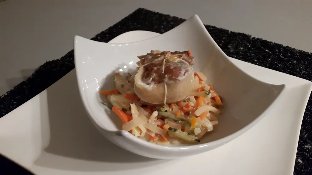 Paupiettes de veau et sa julienne de legumes