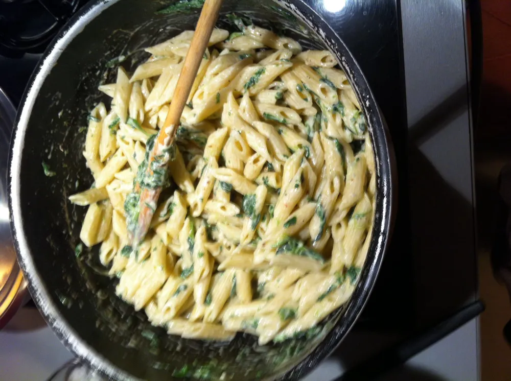 Pennes epinards gorgonzola
