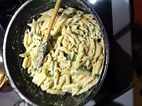 Pennes epinards gorgonzola