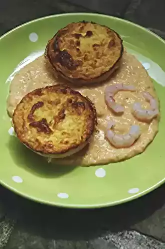 Petites mousses de chou-fleur, sauce crevettes