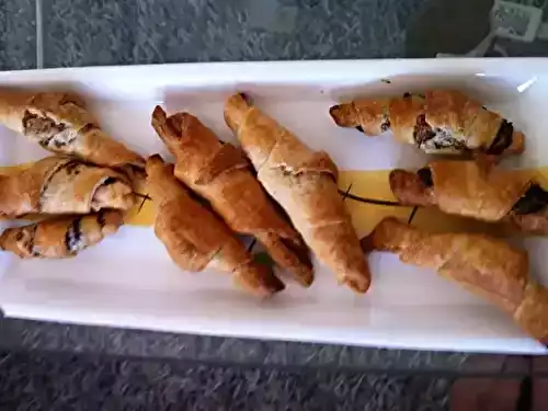 Petits croissants feuilletés chocolat coco