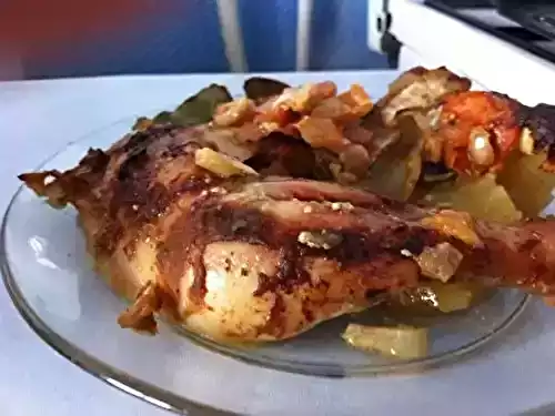 Pilon de poulet au curry au four et pomme de terre