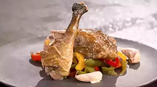 Pintade et poivrons tout au four par Laurent Mariotte