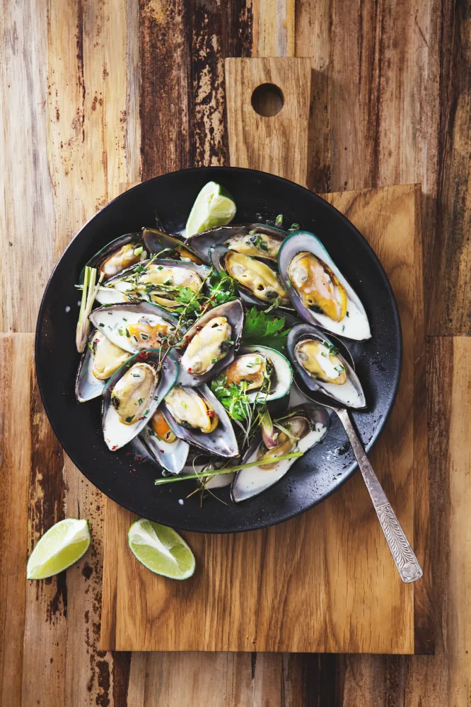 Piste de moules saveur exotique