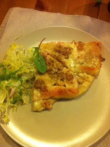Pizza au saumon et aux crevettes