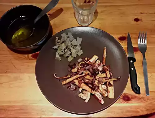 Poêlée de calamar et sa salade d'artichauts