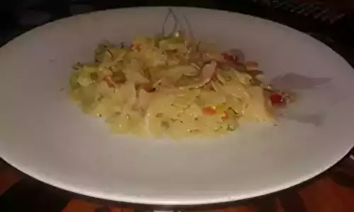 Poêlée de pâtes aux trois poivrons et lardons