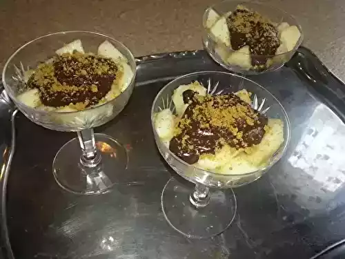 Poire au chocolat, schnaps et spéculos