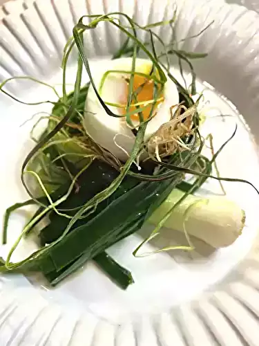 Poireau tressé, œuf au nid de Bruno Verjus