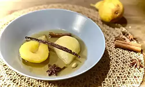 Poires pochées au Lillet