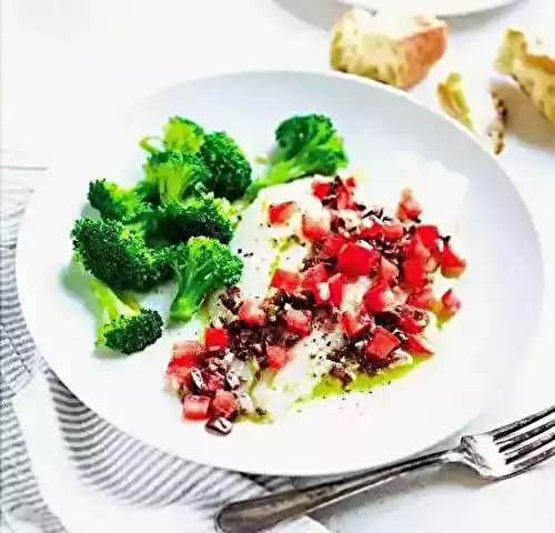 Poisson blanc, sauce vierge aux olives
