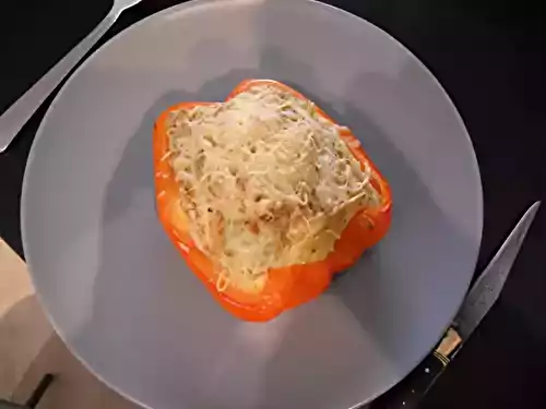 Poivron farci au maquereau et à la moutarde