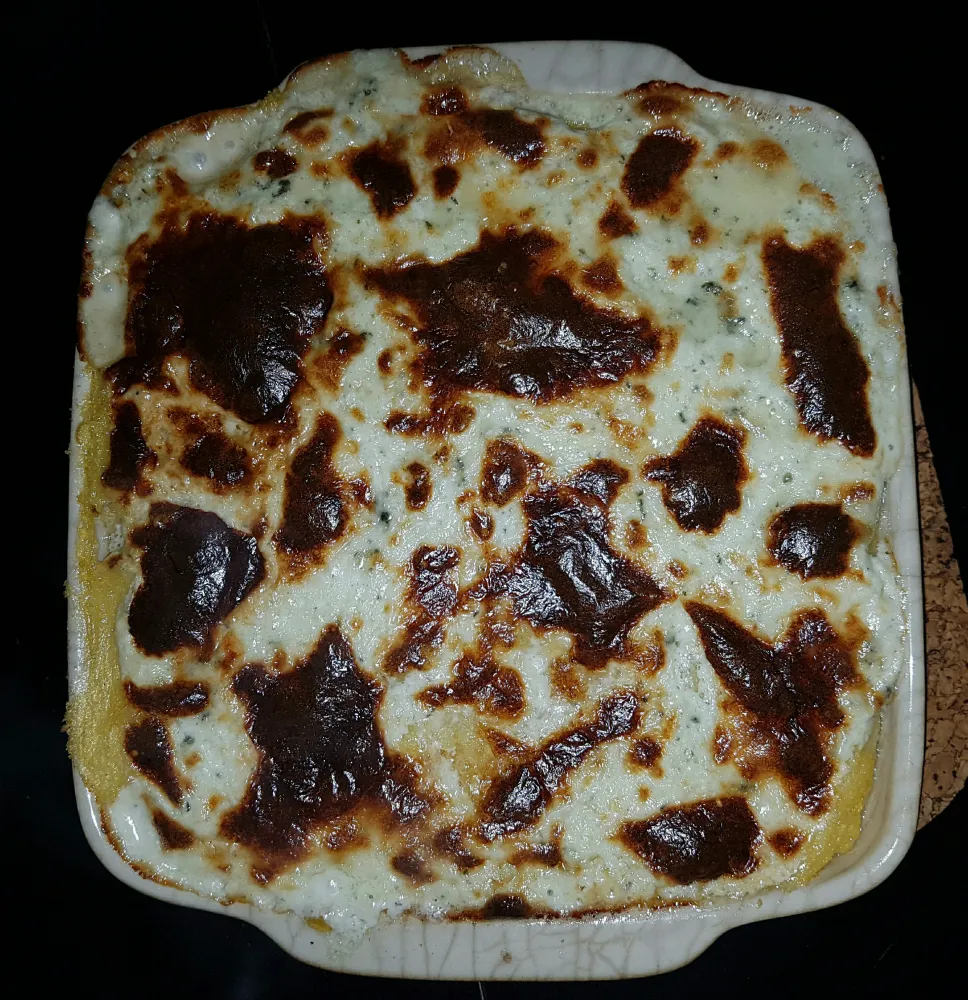 Polenta gratinée au roquefort