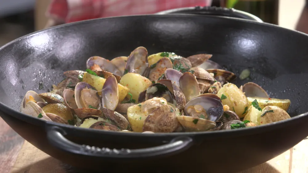 Pommes de terre de Noirmoutier «alle vongole»