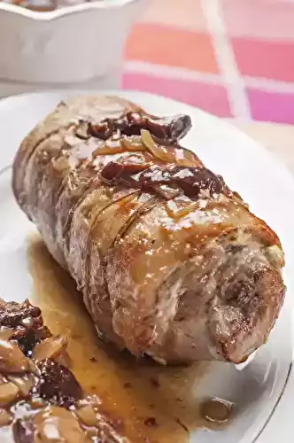 Porc rôti aux raisins, pommes et cidre breton