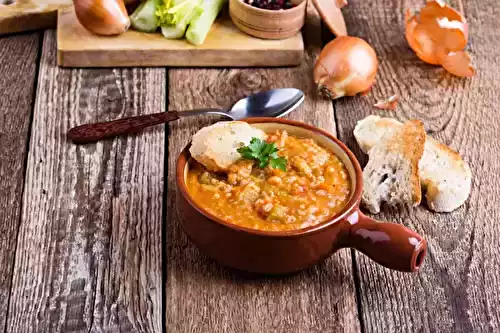 Potage à l'orge et à la viande des grisons au cooking chef