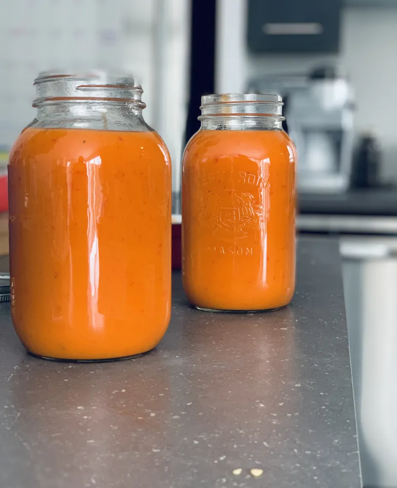 Potage aux poivrons, carottes et pommes de terre