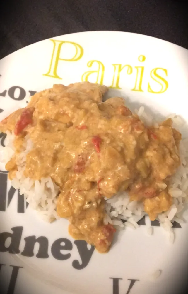 Poulet au curry et a la noix de coco...