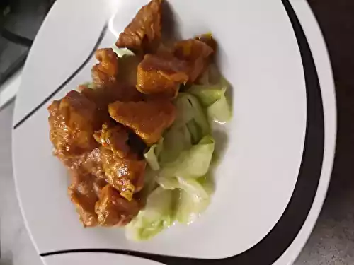 Poulet au curry et ses tagliatelles de courgette