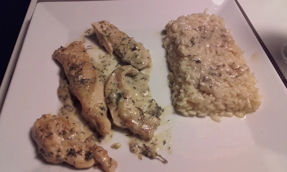 Poulet au thym et son risotto