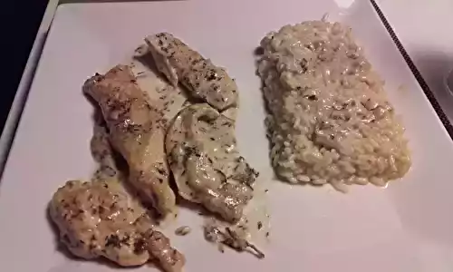 Poulet au thym et son risotto