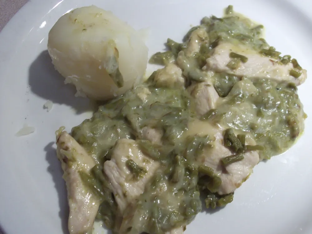 Poulet aux asperges et à la crème dail