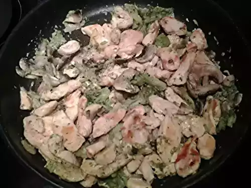 Poulet aux champignons et brocolis