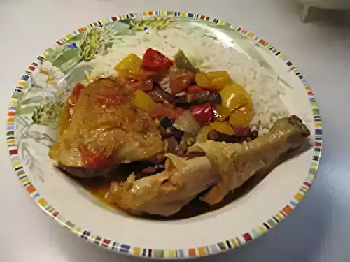 Poulet basquaise à l'armagnac