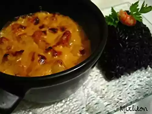 Queues décrevisses gratinées au comté avec lentilles