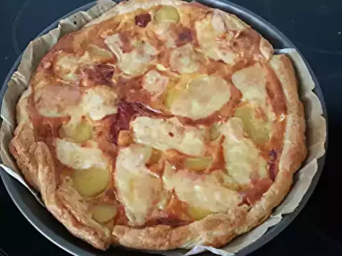 Quiche à la raclette et au jambon de Bayonne