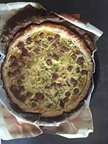 Quiche lardons saucisses